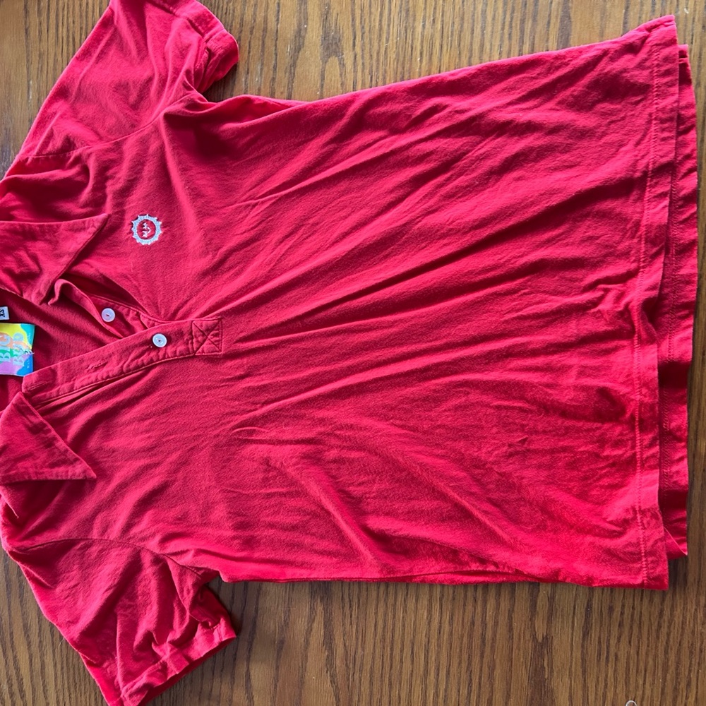 Red Polo Shirt with Embroidered Logo